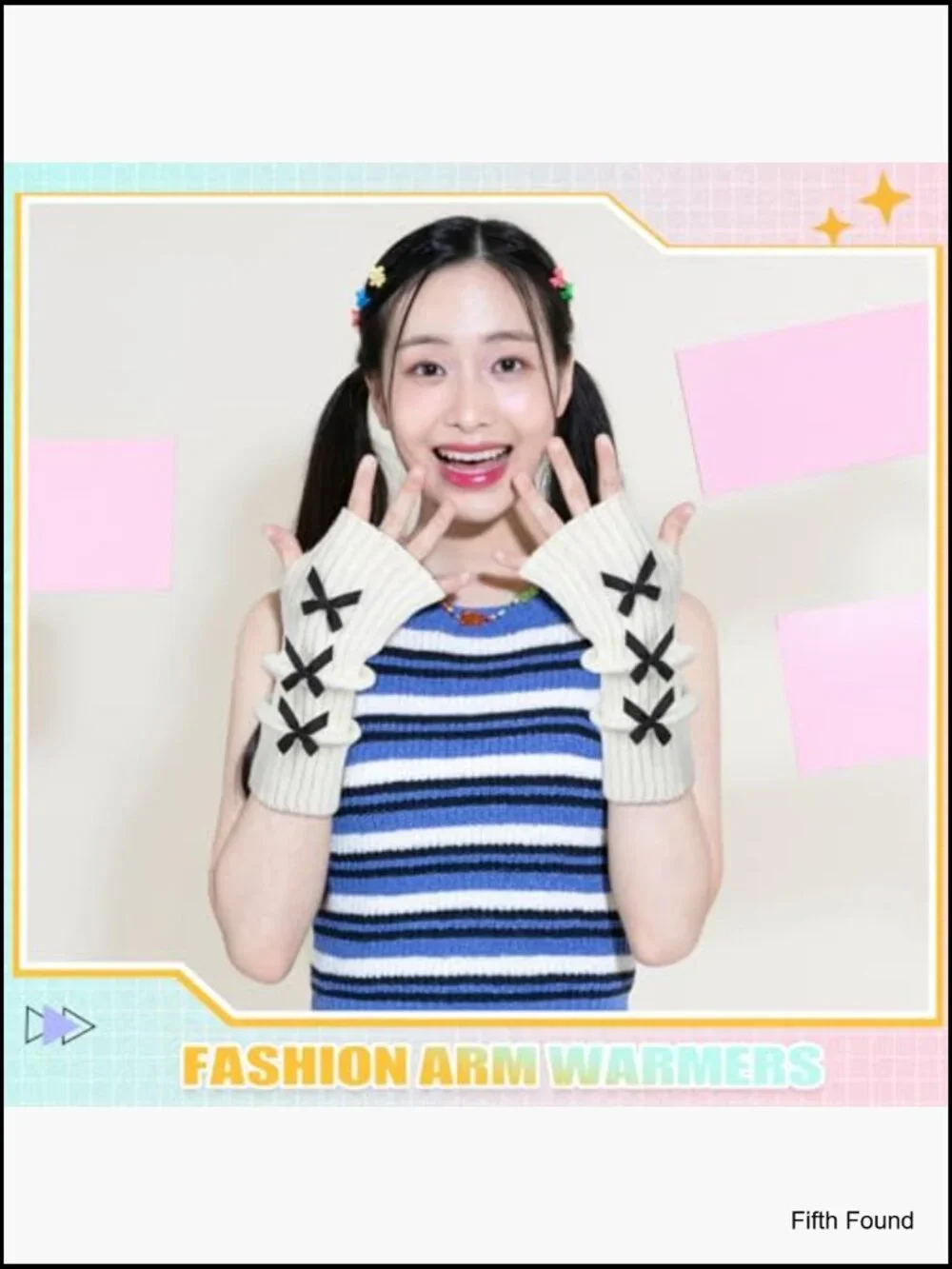 6 Pairs Arm Warmers Kawaii Sleeves Y2k Harajuku Lolita Style Fingerless Gloves